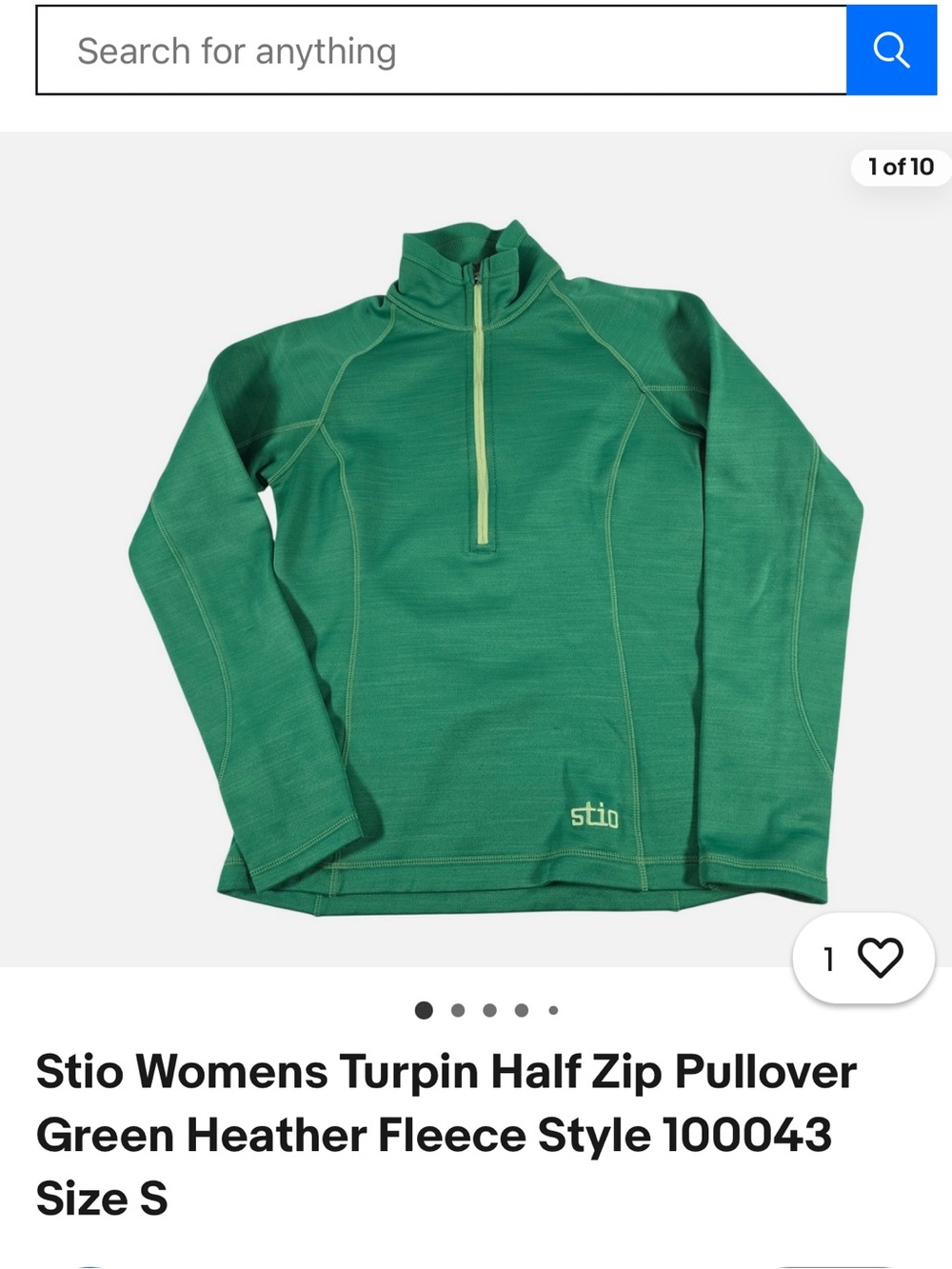 Stio Green Heather Fleece Quarter-Zip Pullover - Picture 6 of 6